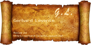 Gerhard Levente névjegykártya